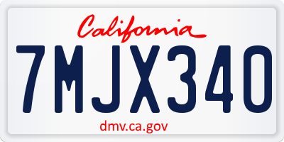 CA license plate 7MJX340