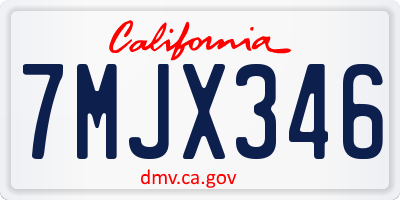 CA license plate 7MJX346