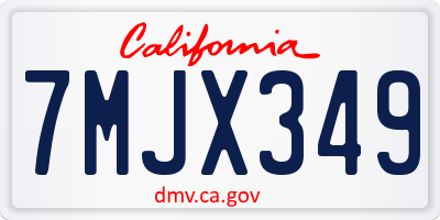 CA license plate 7MJX349