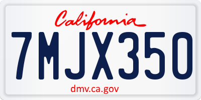 CA license plate 7MJX350