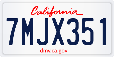 CA license plate 7MJX351