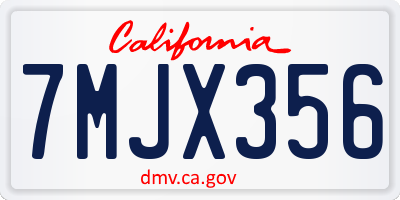 CA license plate 7MJX356