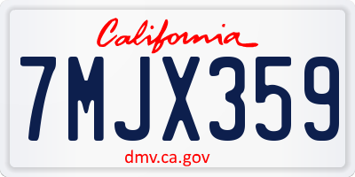 CA license plate 7MJX359