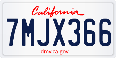 CA license plate 7MJX366