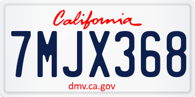 CA license plate 7MJX368