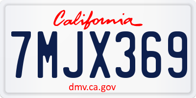 CA license plate 7MJX369