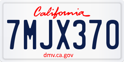 CA license plate 7MJX370