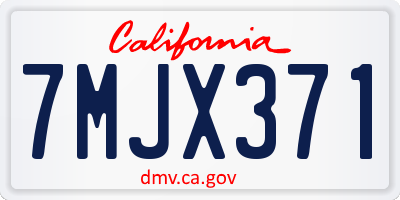 CA license plate 7MJX371