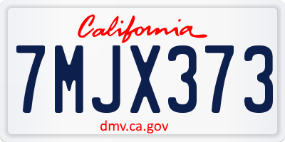 CA license plate 7MJX373