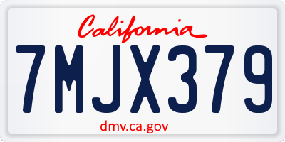 CA license plate 7MJX379