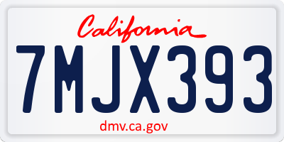 CA license plate 7MJX393