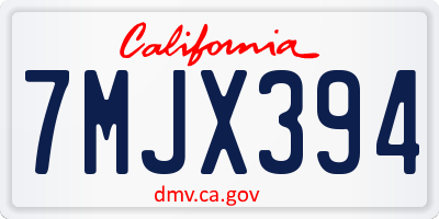 CA license plate 7MJX394