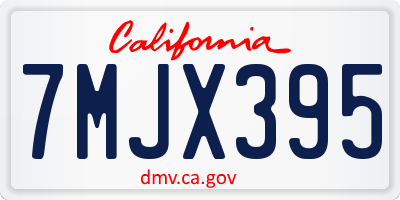 CA license plate 7MJX395