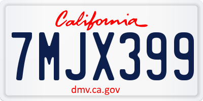 CA license plate 7MJX399