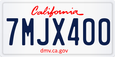 CA license plate 7MJX400