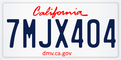 CA license plate 7MJX404