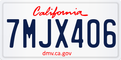 CA license plate 7MJX406