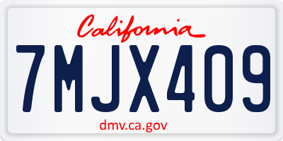 CA license plate 7MJX409