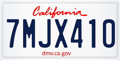 CA license plate 7MJX410