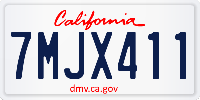 CA license plate 7MJX411