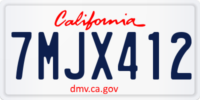 CA license plate 7MJX412
