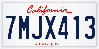 CA license plate 7MJX413