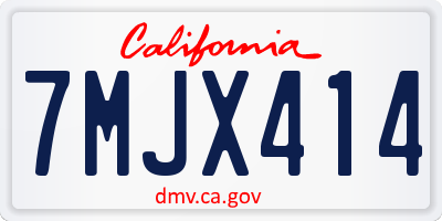 CA license plate 7MJX414