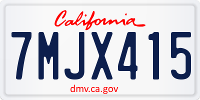 CA license plate 7MJX415