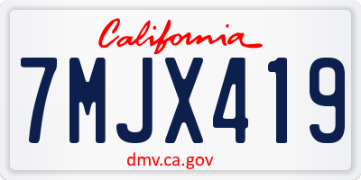 CA license plate 7MJX419