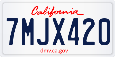 CA license plate 7MJX420