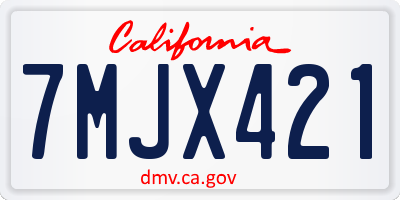 CA license plate 7MJX421