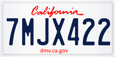 CA license plate 7MJX422