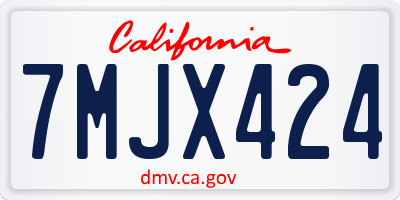 CA license plate 7MJX424