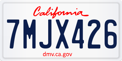 CA license plate 7MJX426