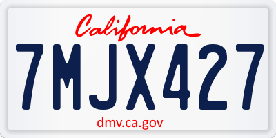 CA license plate 7MJX427