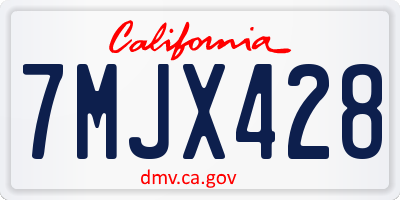 CA license plate 7MJX428