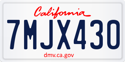CA license plate 7MJX430