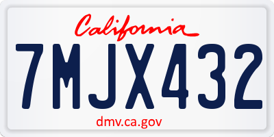 CA license plate 7MJX432