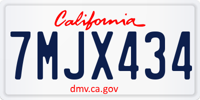 CA license plate 7MJX434