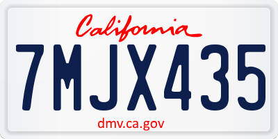 CA license plate 7MJX435