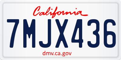 CA license plate 7MJX436