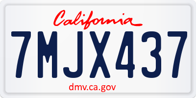 CA license plate 7MJX437