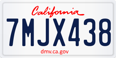 CA license plate 7MJX438
