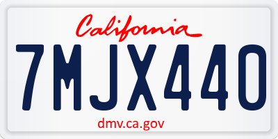 CA license plate 7MJX440