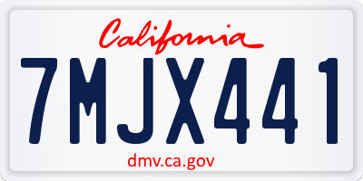 CA license plate 7MJX441