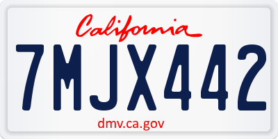 CA license plate 7MJX442