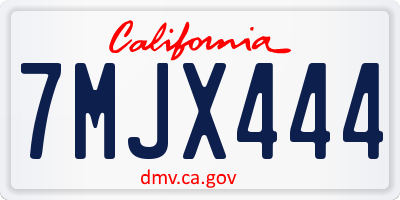 CA license plate 7MJX444