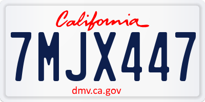 CA license plate 7MJX447