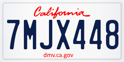 CA license plate 7MJX448
