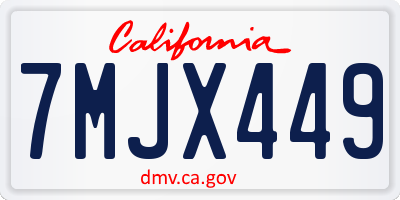 CA license plate 7MJX449